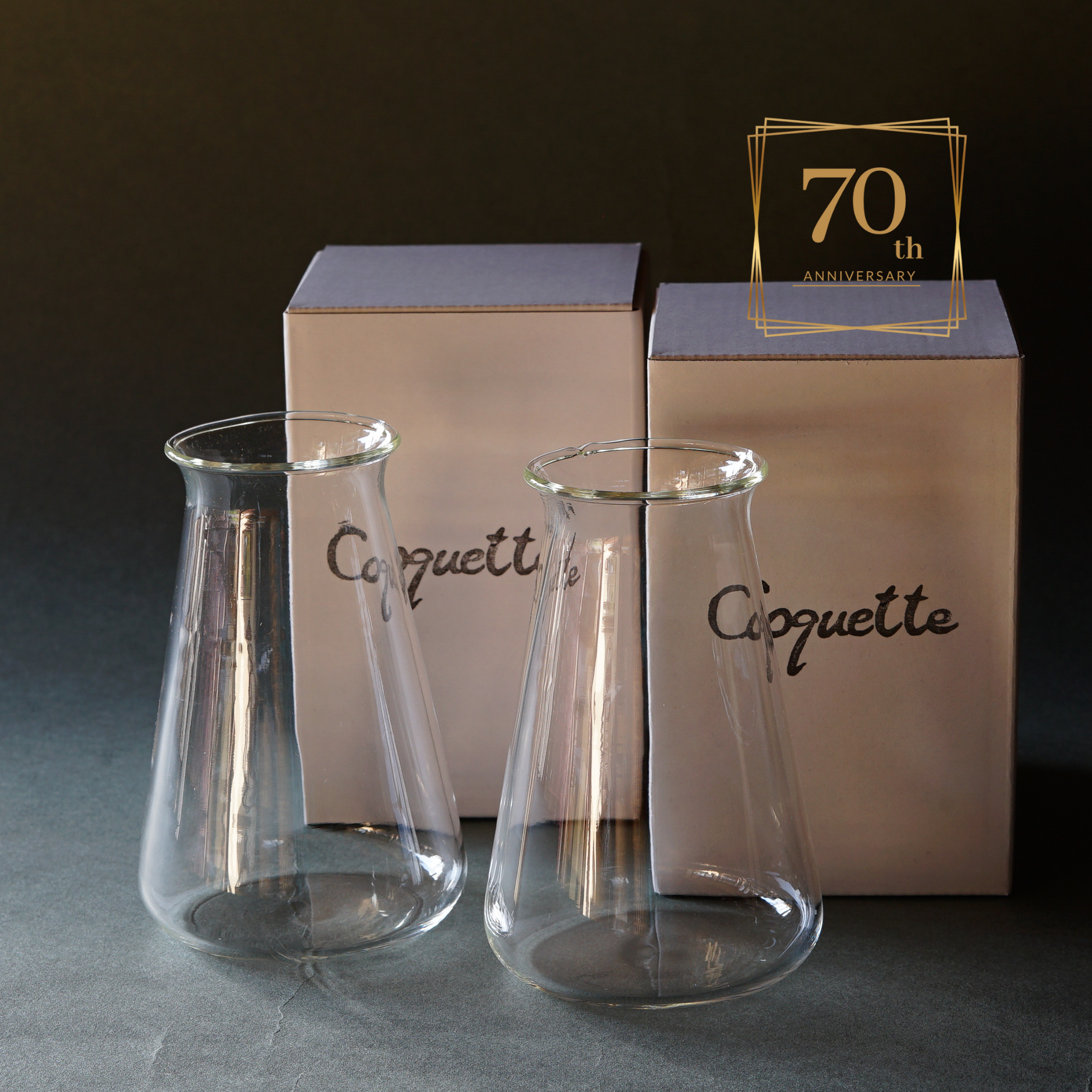 復刻コニカルビーカー/創業70周年記念（日ノ出化学製作所）